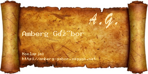 Amberg Gábor névjegykártya